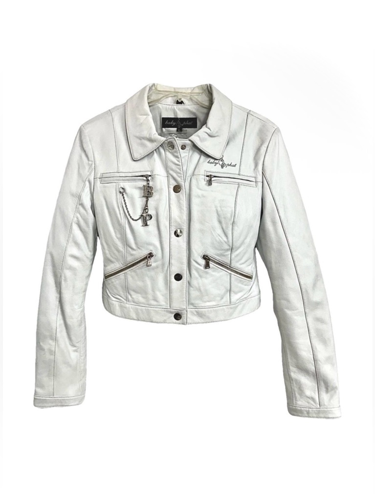 Baby Phat New Leather Moto Biker Short/Cropped